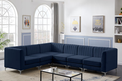 Julia Navy Velvet Modular Sectional Sec6A