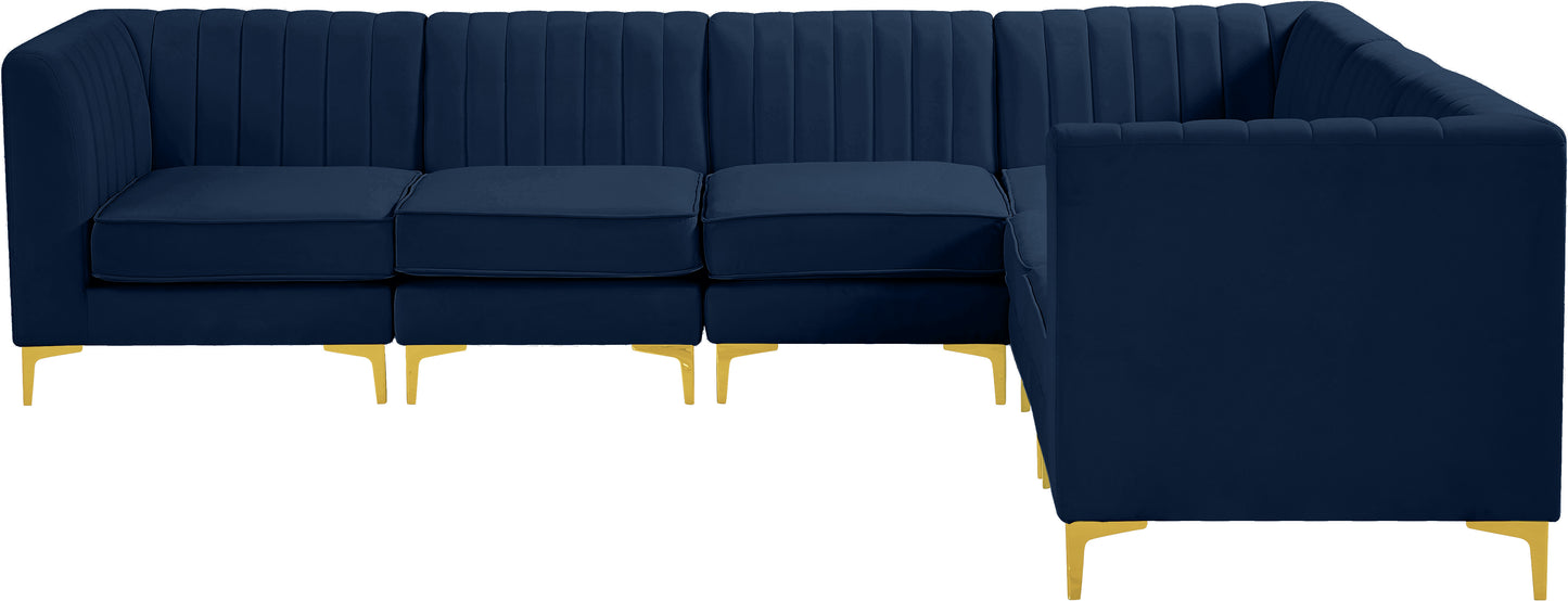 julia navy velvet modular sectional sec6a