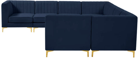 Julia Navy Velvet Modular Sectional Sec8A