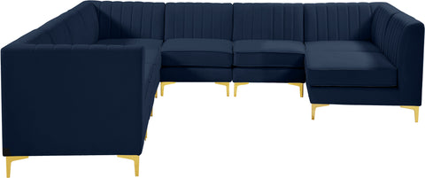 Julia Navy Velvet Modular Sectional Sec8A