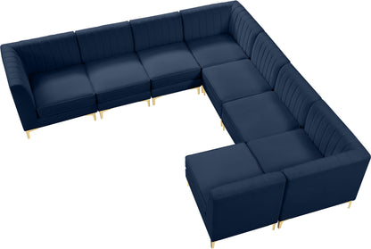 Julia Navy Velvet Modular Sectional Sec8A