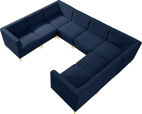 Julia Navy Velvet Modular Sectional Sec8B