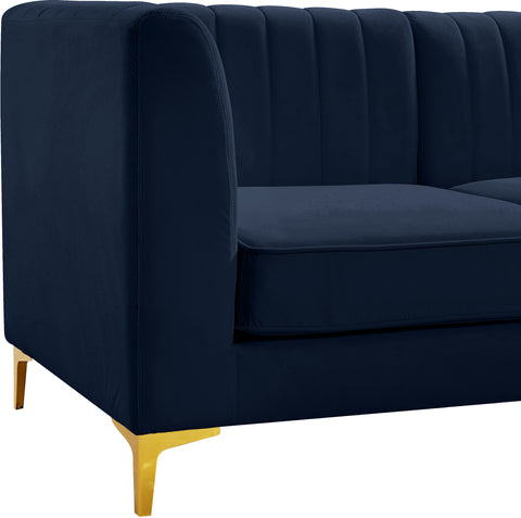 Julia Navy Velvet Modular Sectional Sec8B