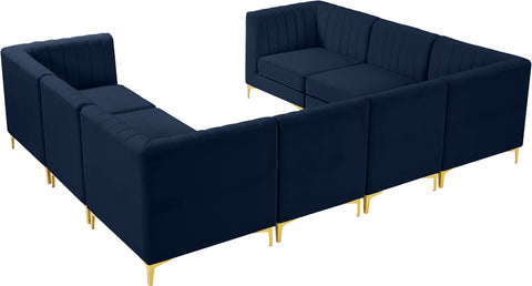 Julia Navy Velvet Modular Sectional Sec8B