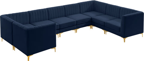 Julia Navy Velvet Modular Sectional Sec8C