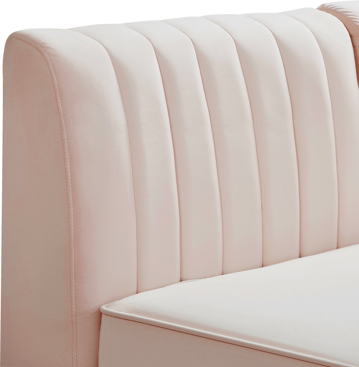 julia pink velvet armless chair armless