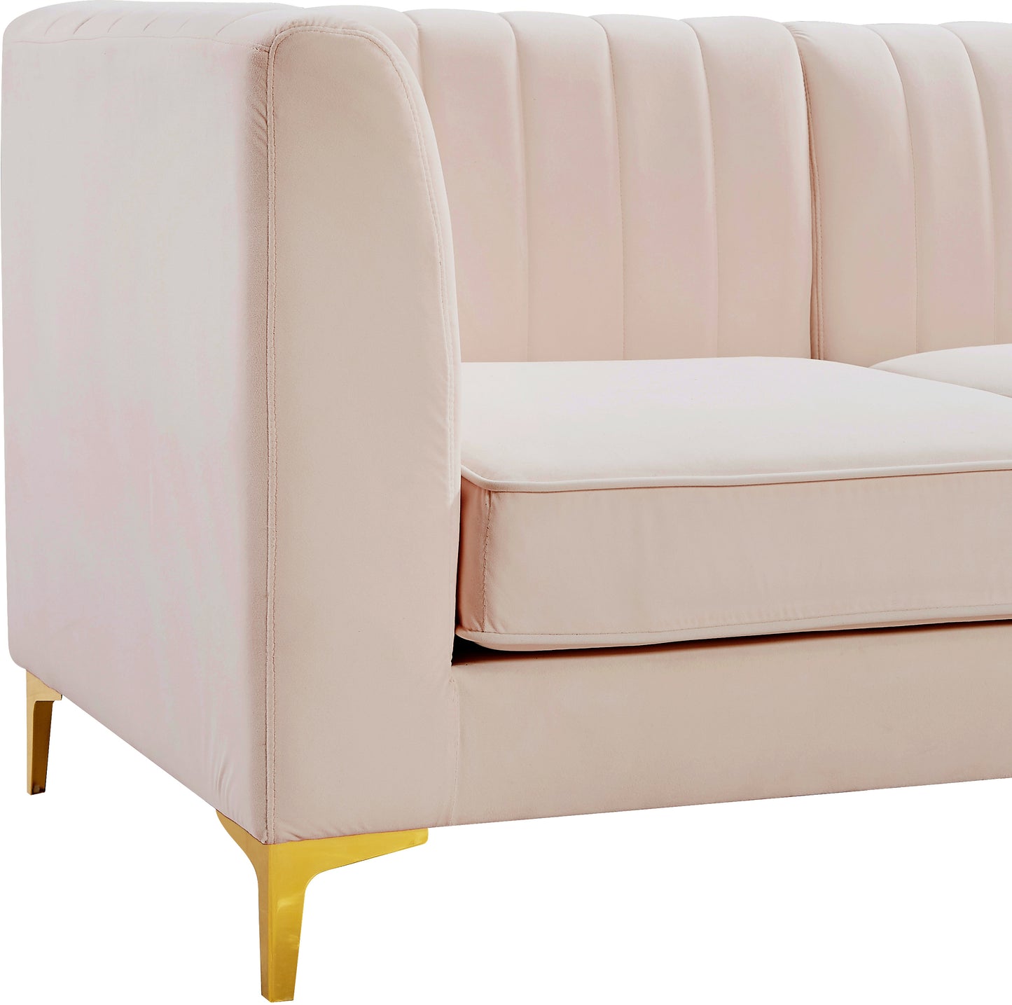 julia pink velvet armless chair armless