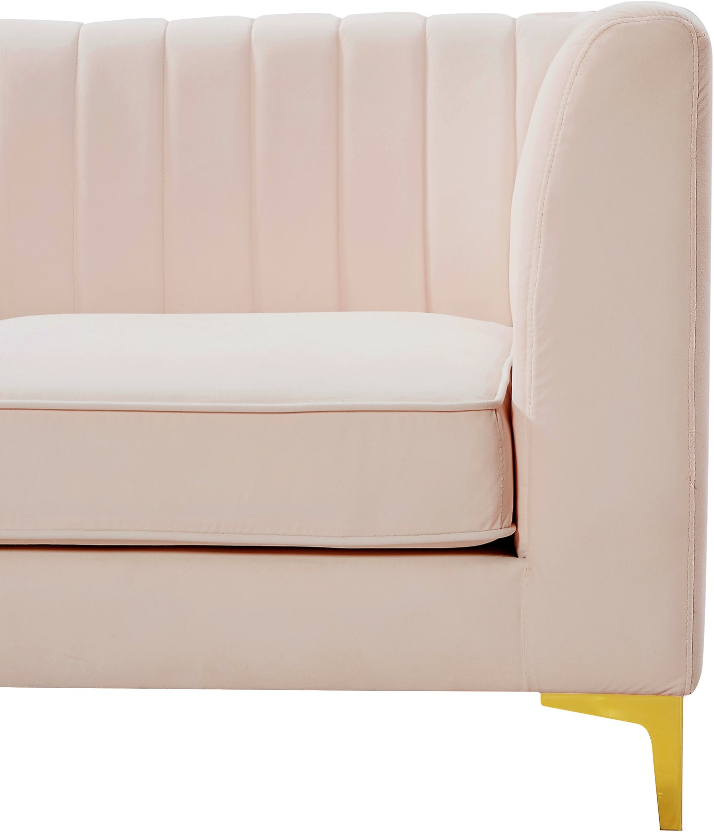 julia pink velvet armless chair armless