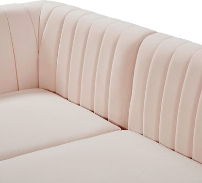 Julia Pink Velvet Armless Chair Armless