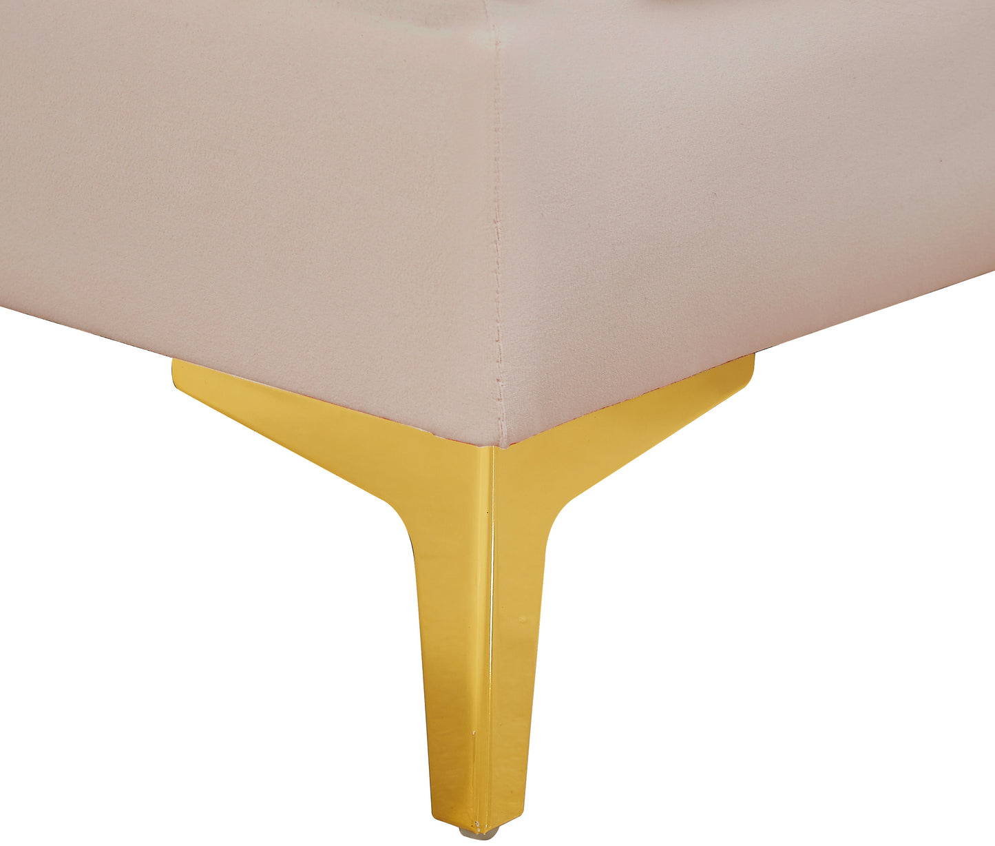 julia pink velvet armless chair armless