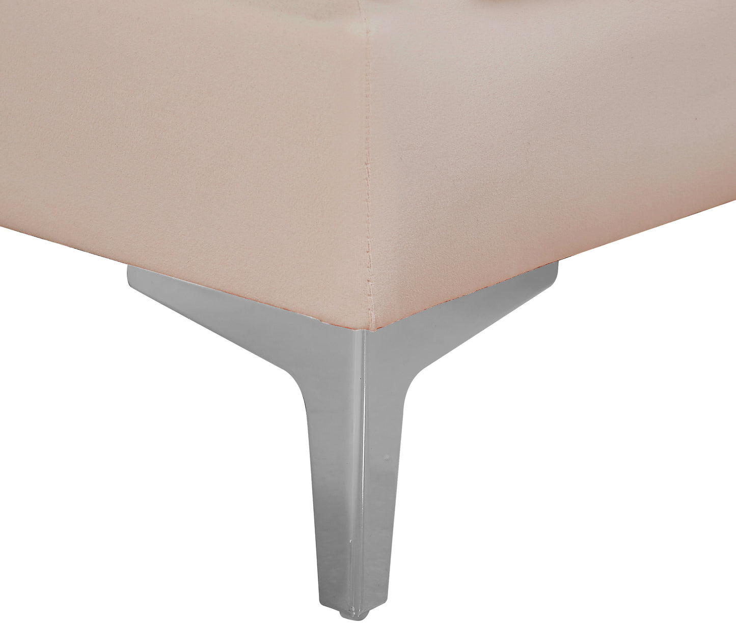 julia pink velvet armless chair armless