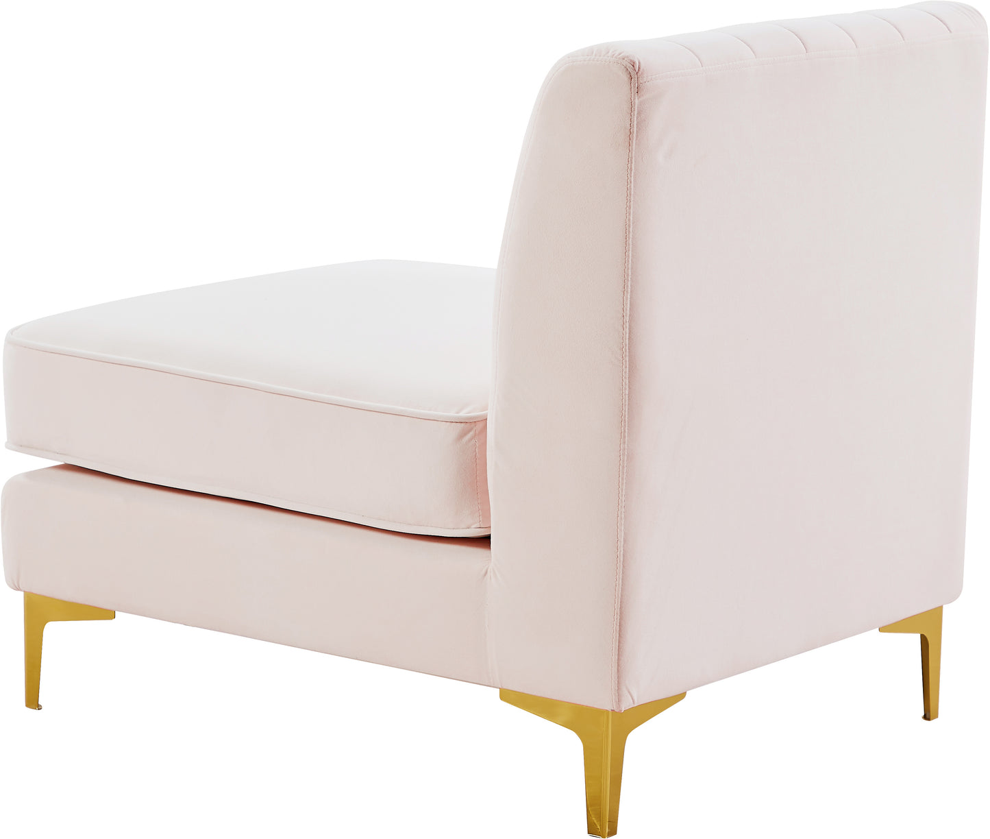 julia pink velvet armless chair armless