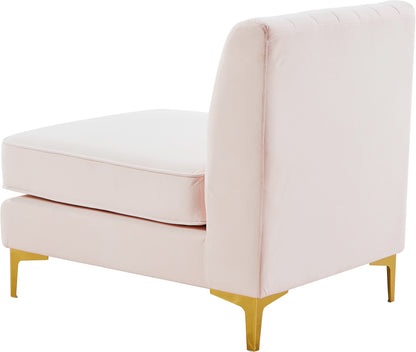 Julia Pink Velvet Armless Chair Armless