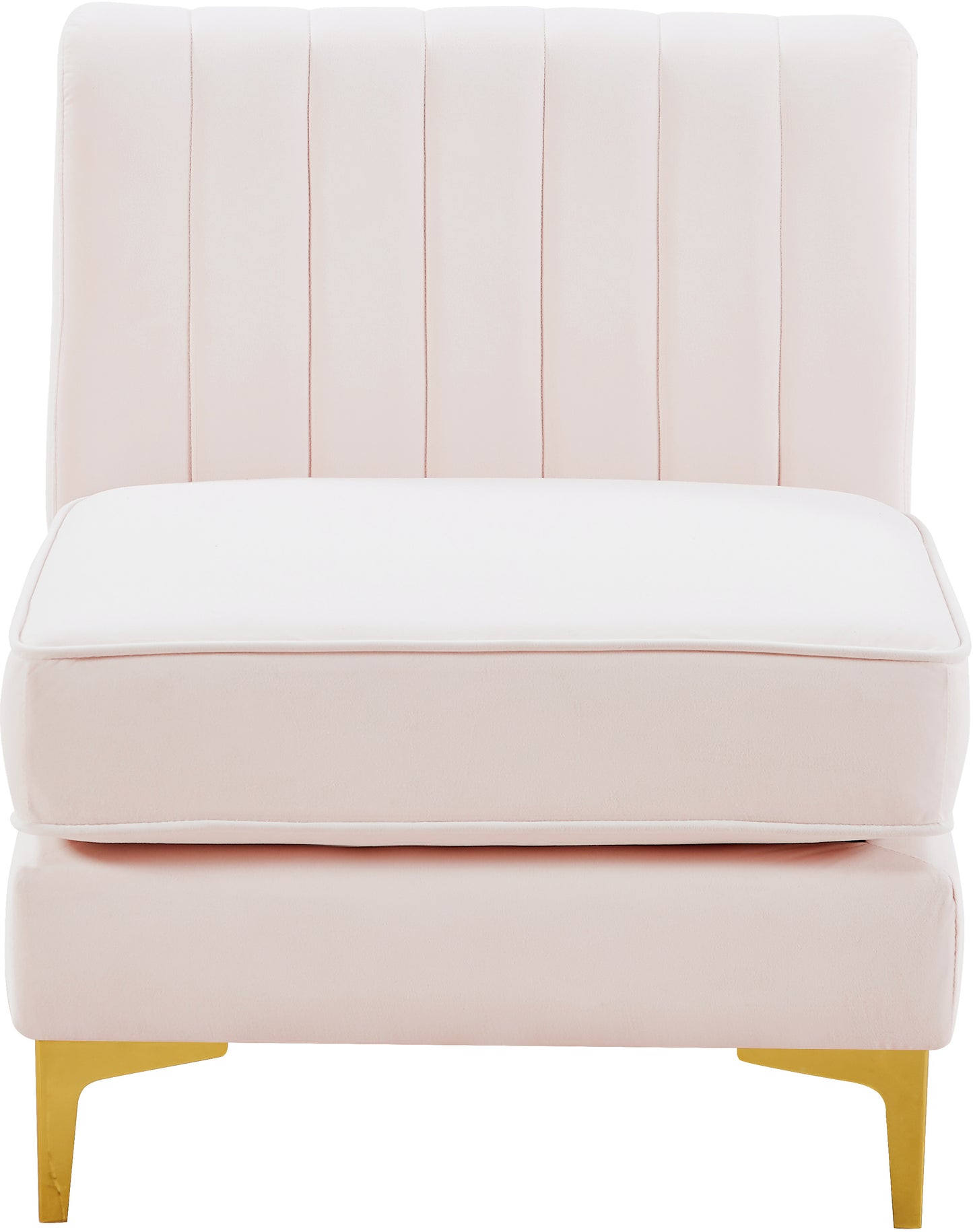 julia pink velvet armless chair armless