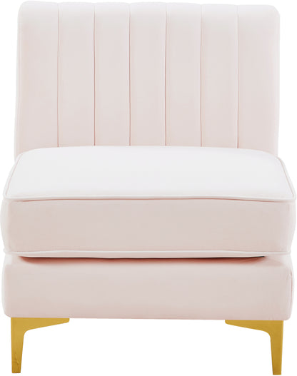 Julia Pink Velvet Armless Chair Armless