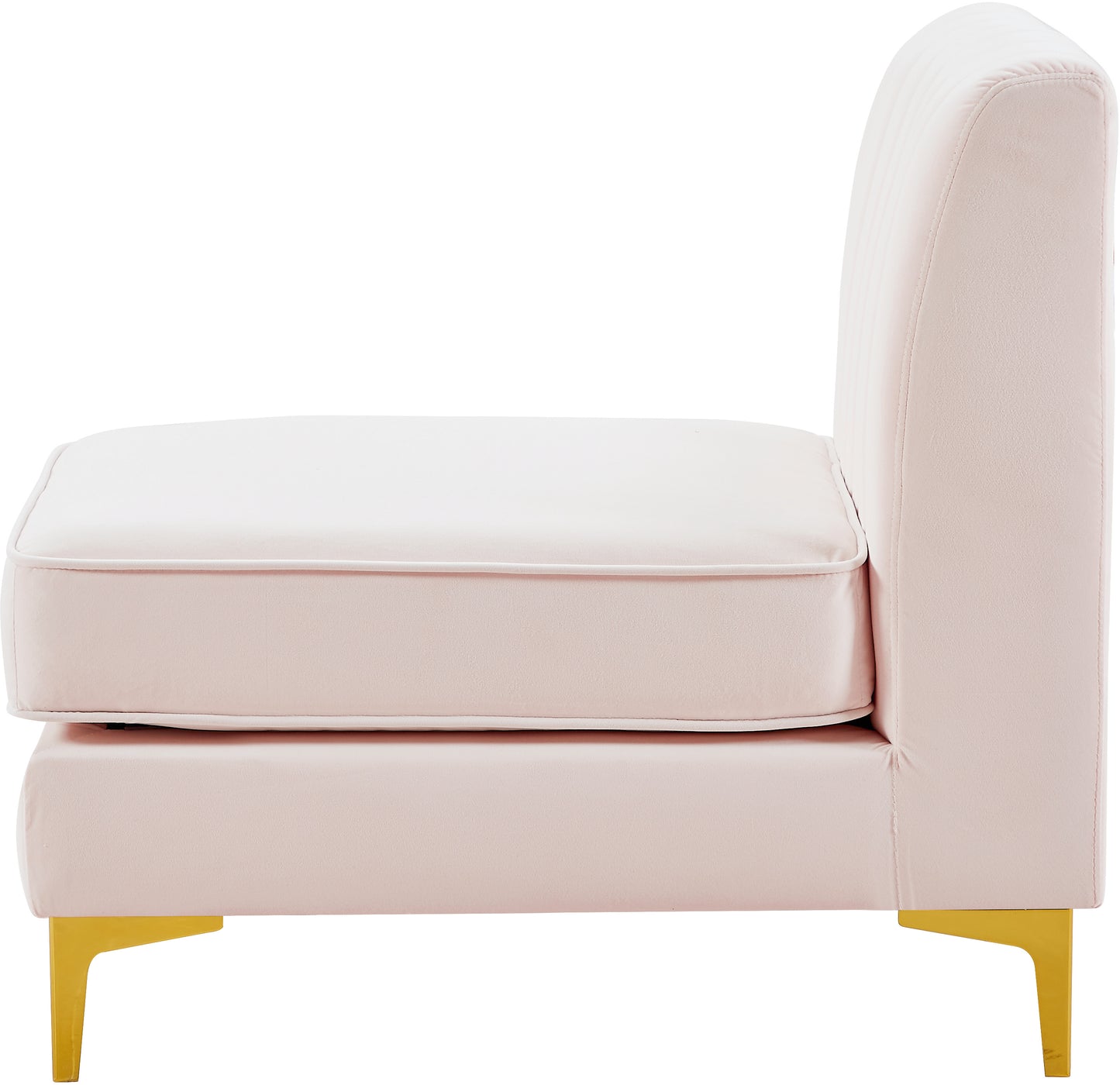 julia pink velvet armless chair armless