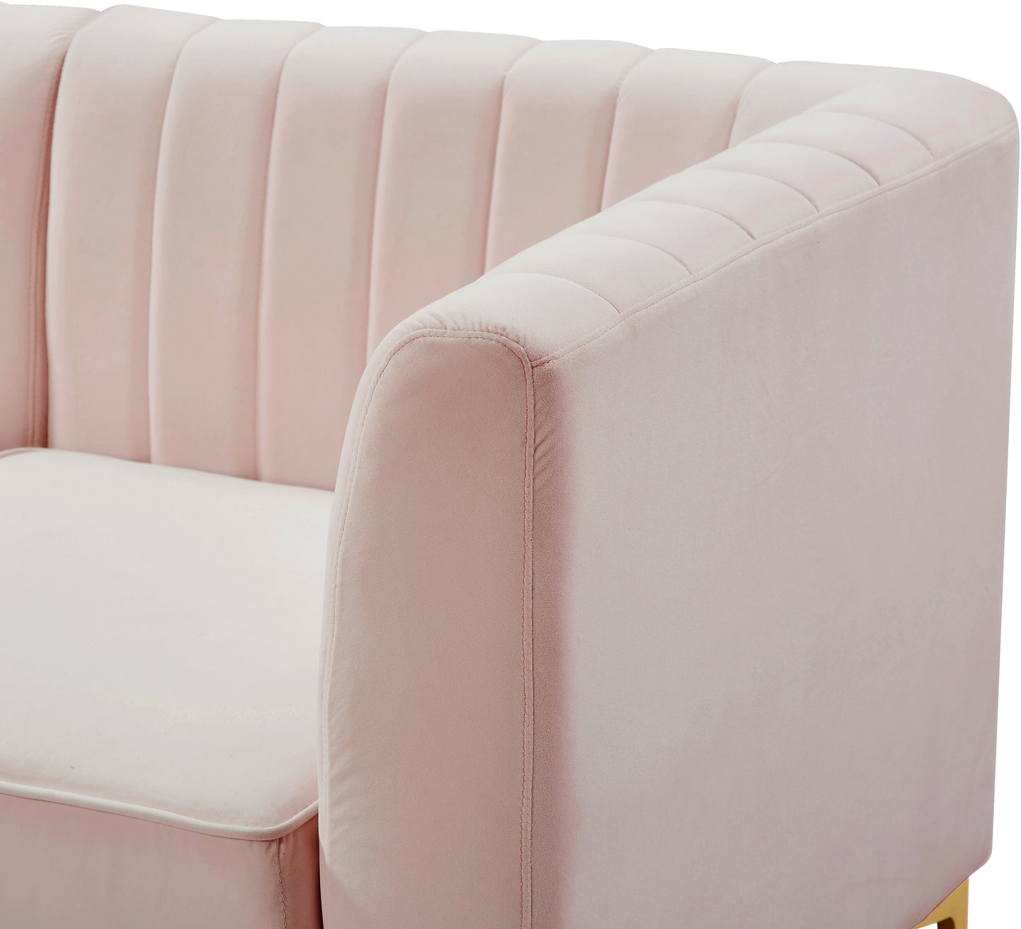 julia pink velvet armless chair armless