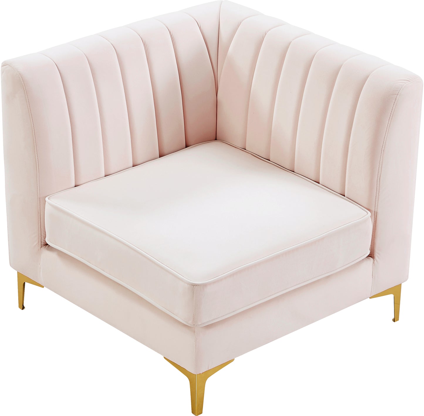 julia pink velvet corner chair corner