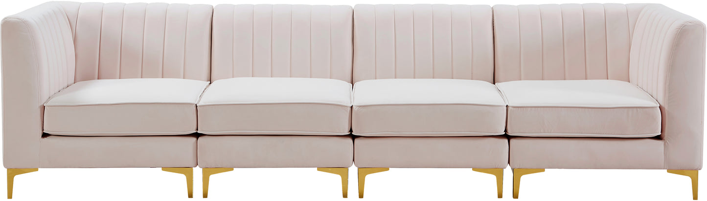 julia pink velvet modular sectional s119