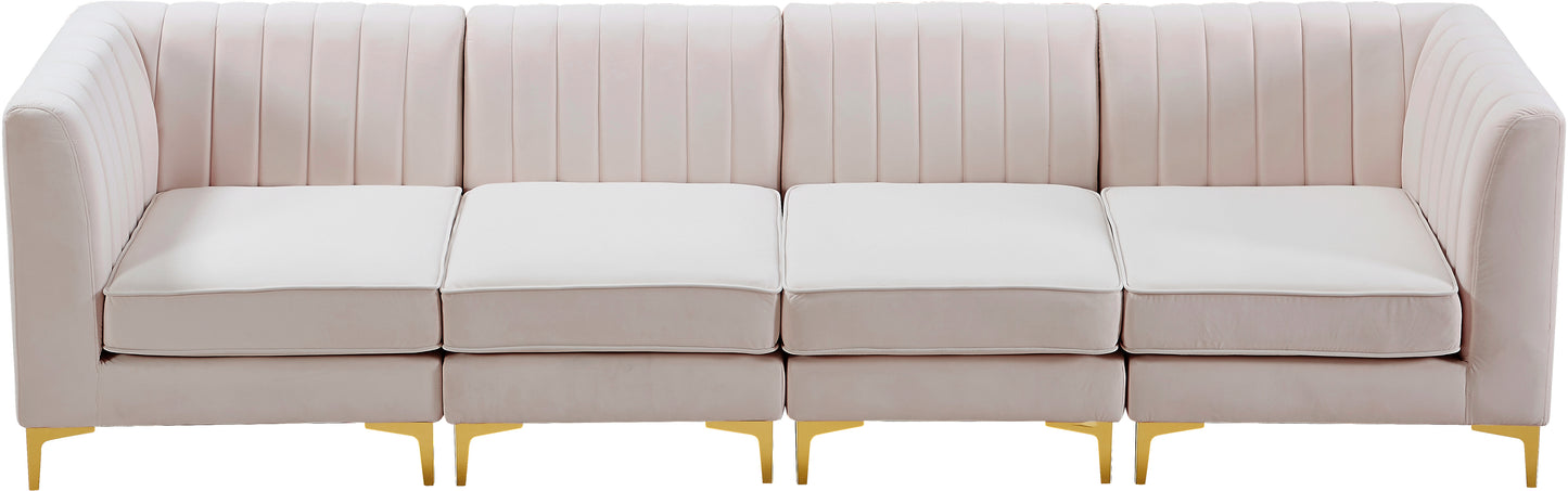 julia pink velvet modular sectional s119