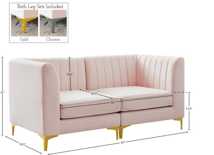 Julia Pink Velvet Modular Sectional S67