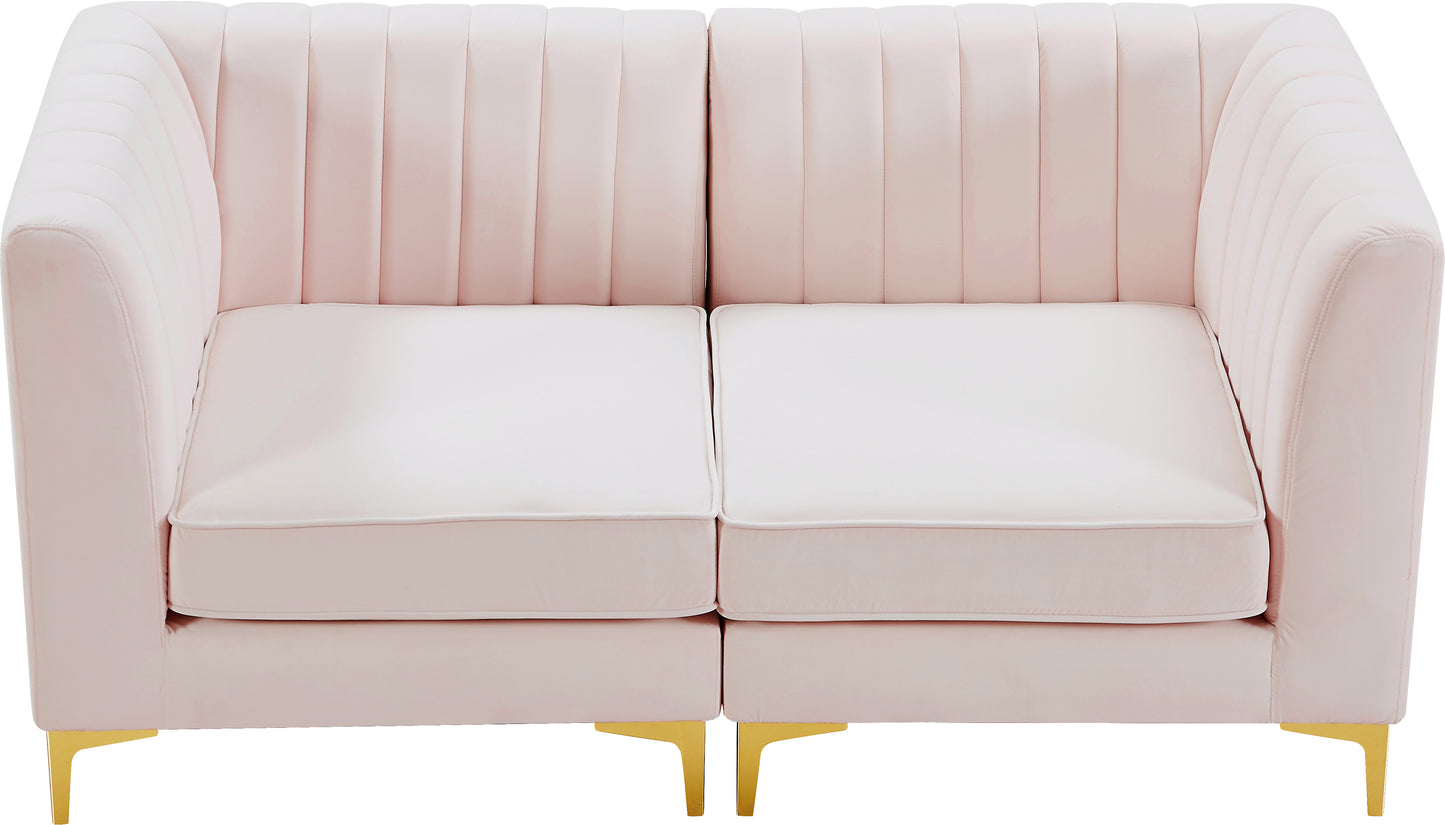 julia pink velvet modular sectional s67