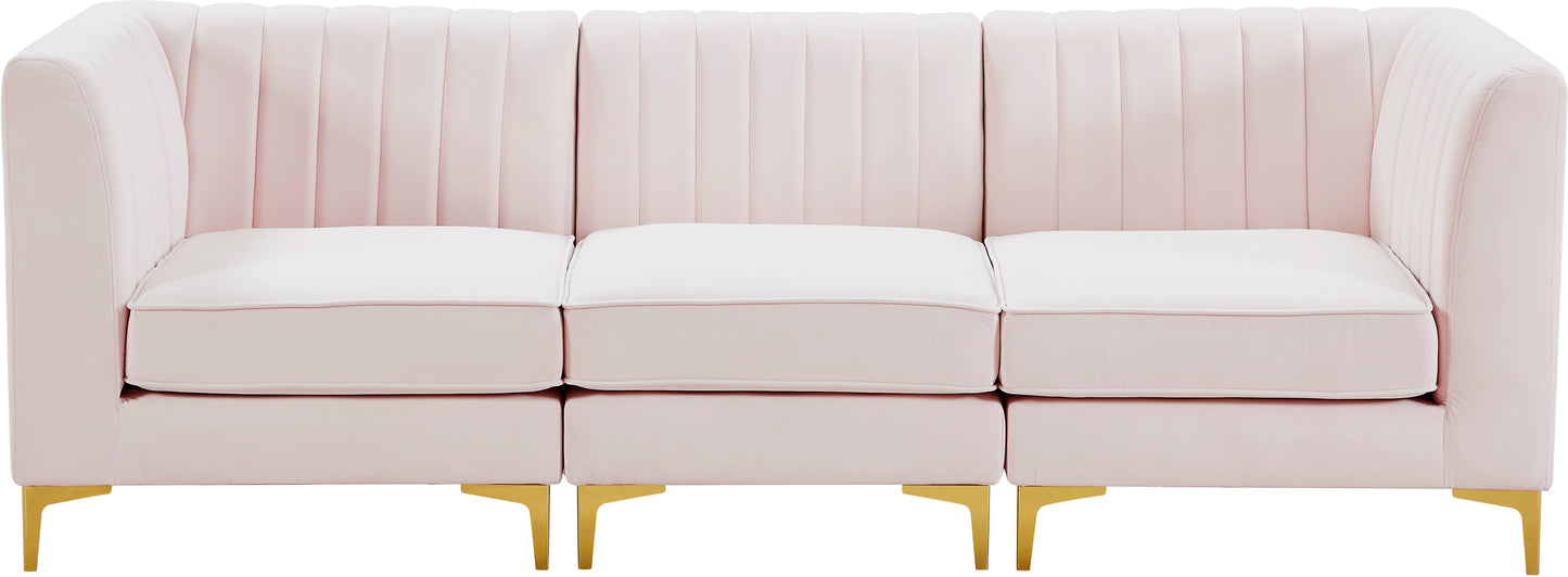 julia pink velvet modular sectional s93