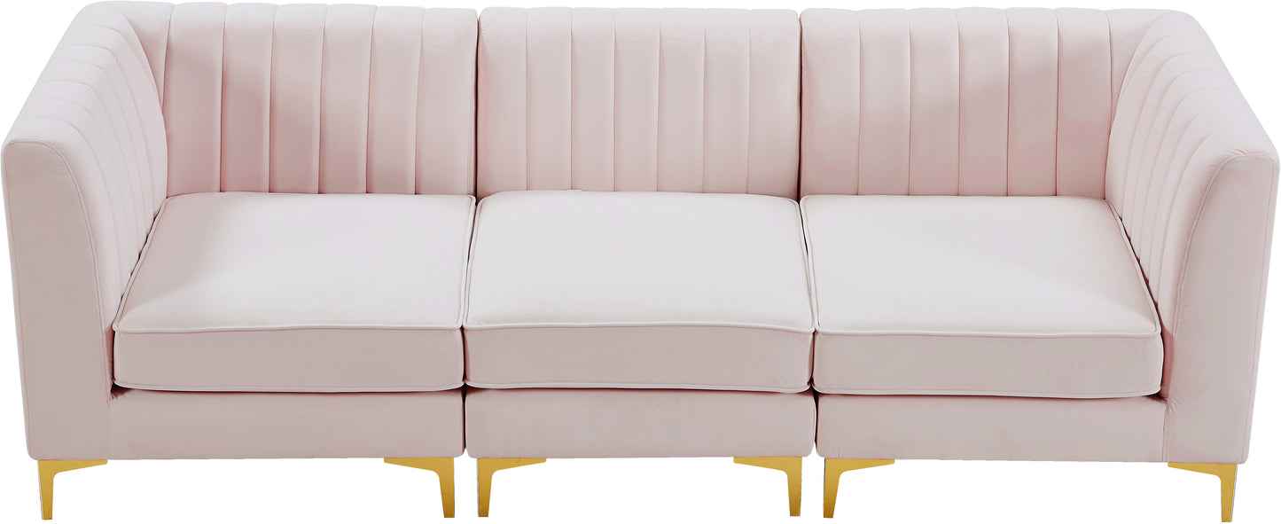 julia pink velvet modular sectional s93