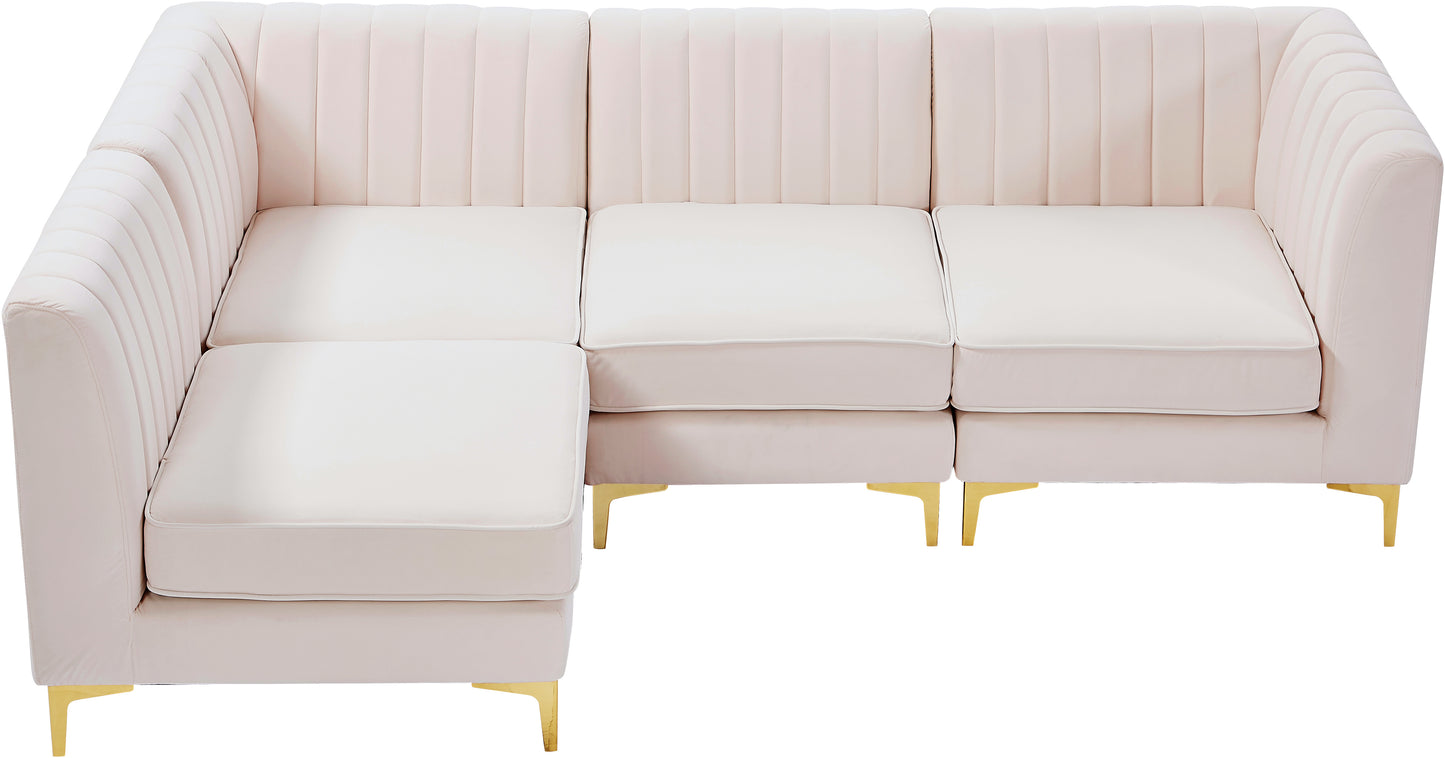 julia pink velvet modular sectional sec4a