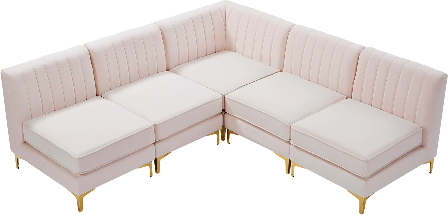 julia pink velvet modular sectional sec5a