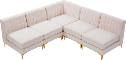 Julia Pink Velvet Modular Sectional Sec5A