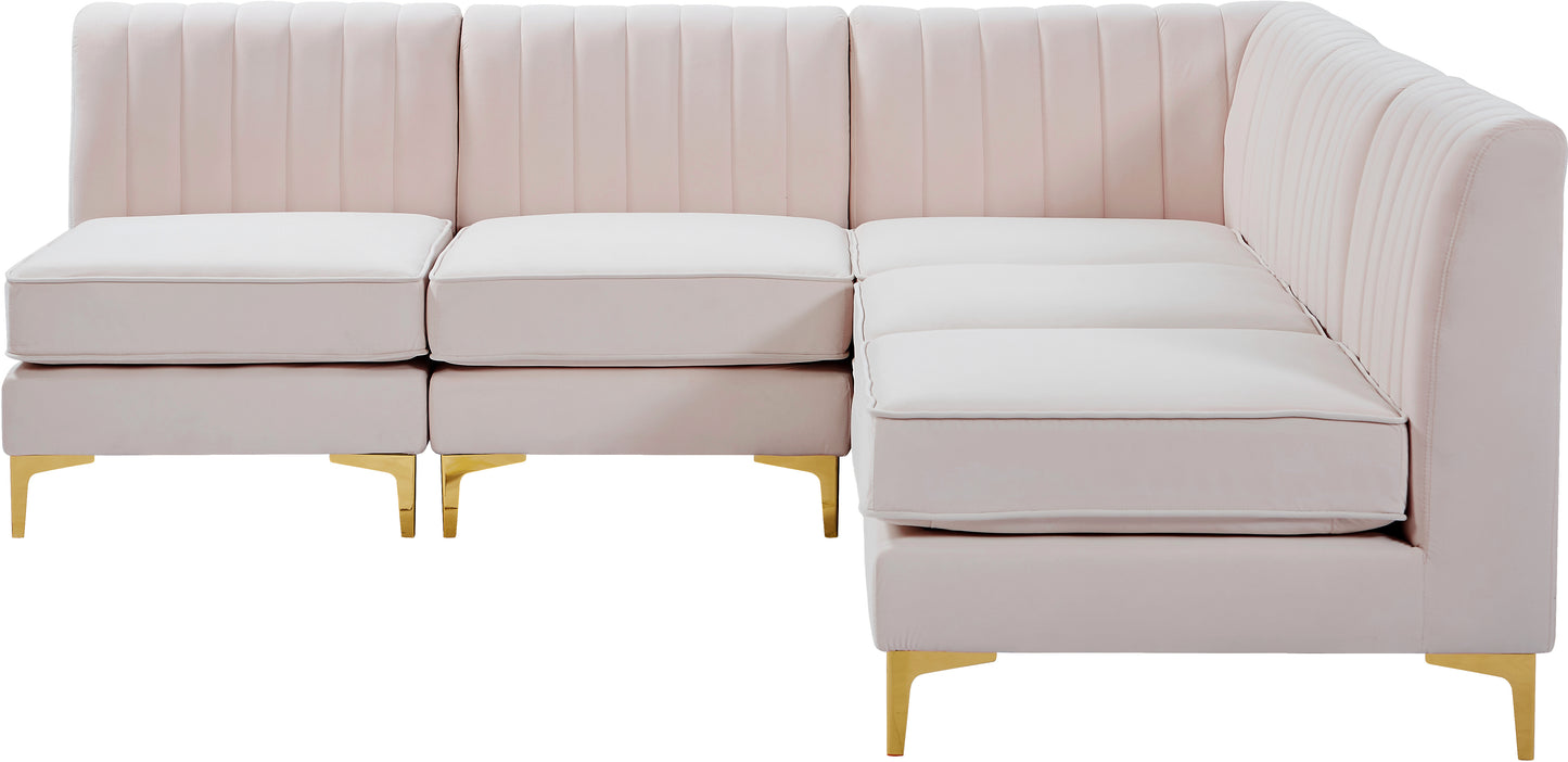 julia pink velvet modular sectional sec5a