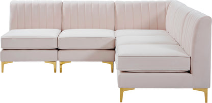 Julia Pink Velvet Modular Sectional Sec5A