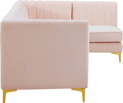 Julia Pink Velvet Modular Sectional Sec5B