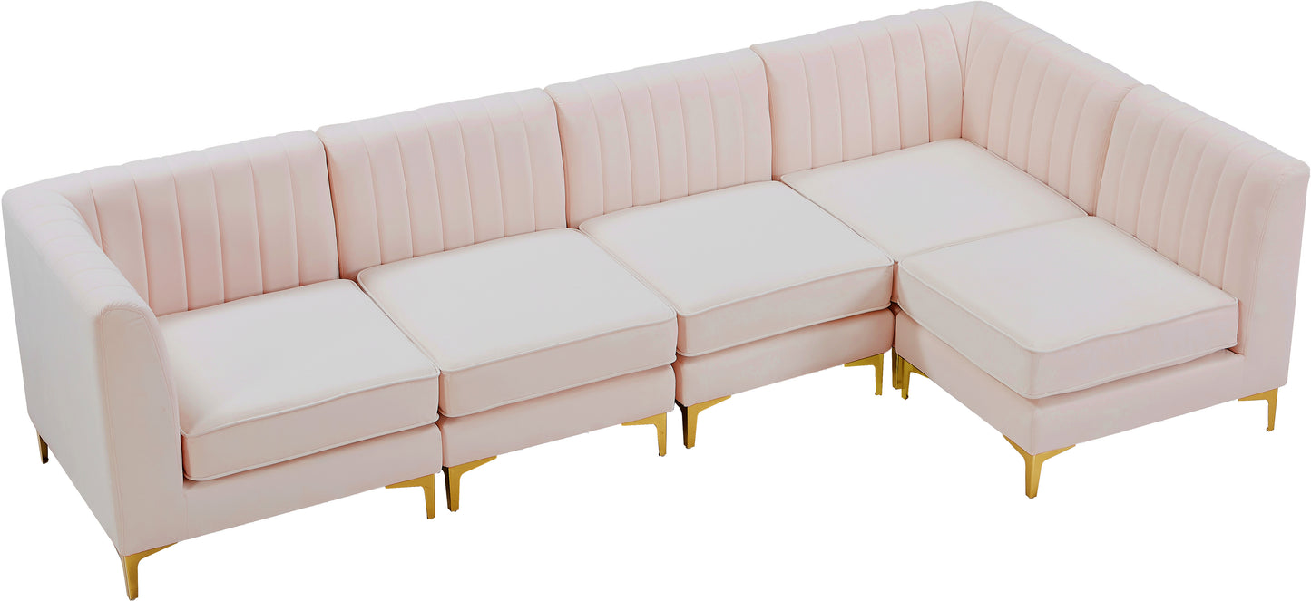 julia pink velvet modular sectional sec5b