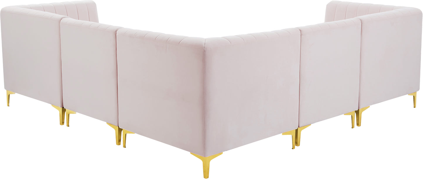 julia pink velvet modular sectional sec5c