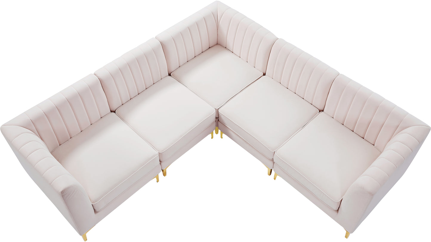 julia pink velvet modular sectional sec5c