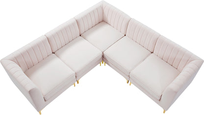 Julia Pink Velvet Modular Sectional Sec5C