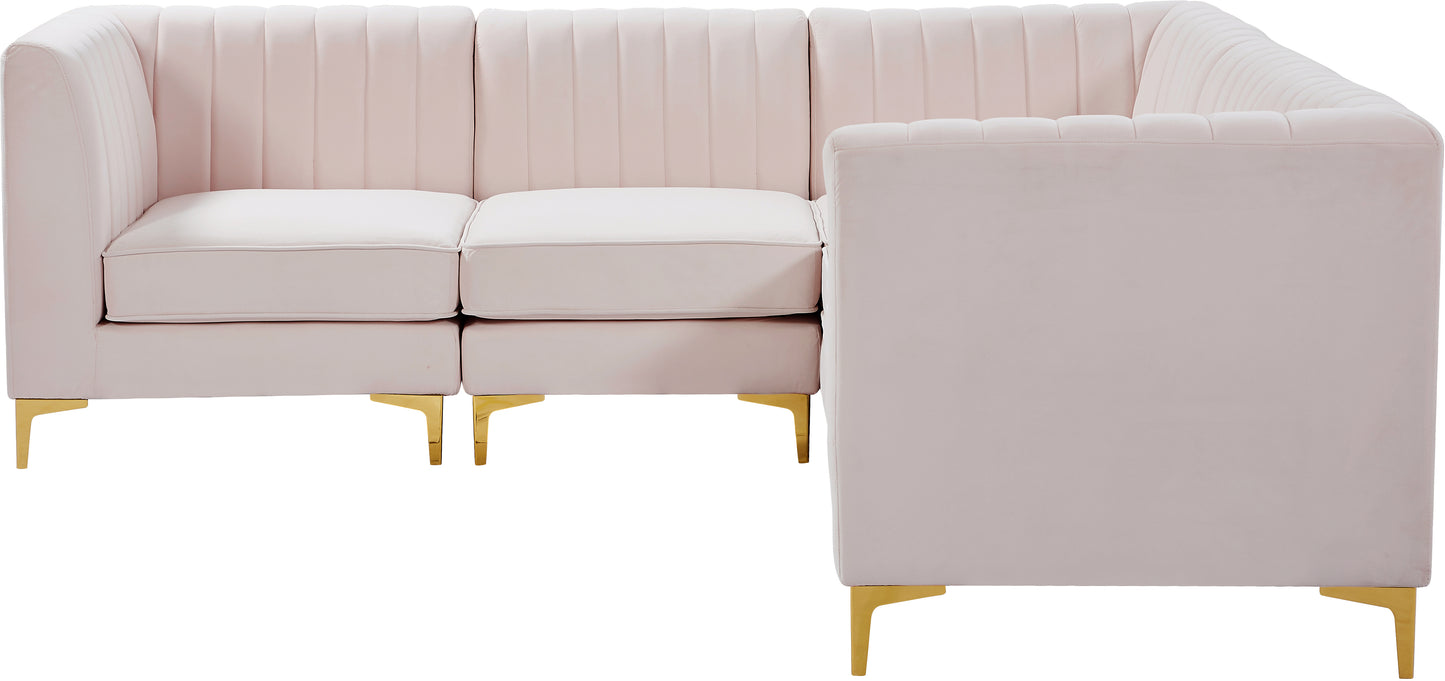 julia pink velvet modular sectional sec5c