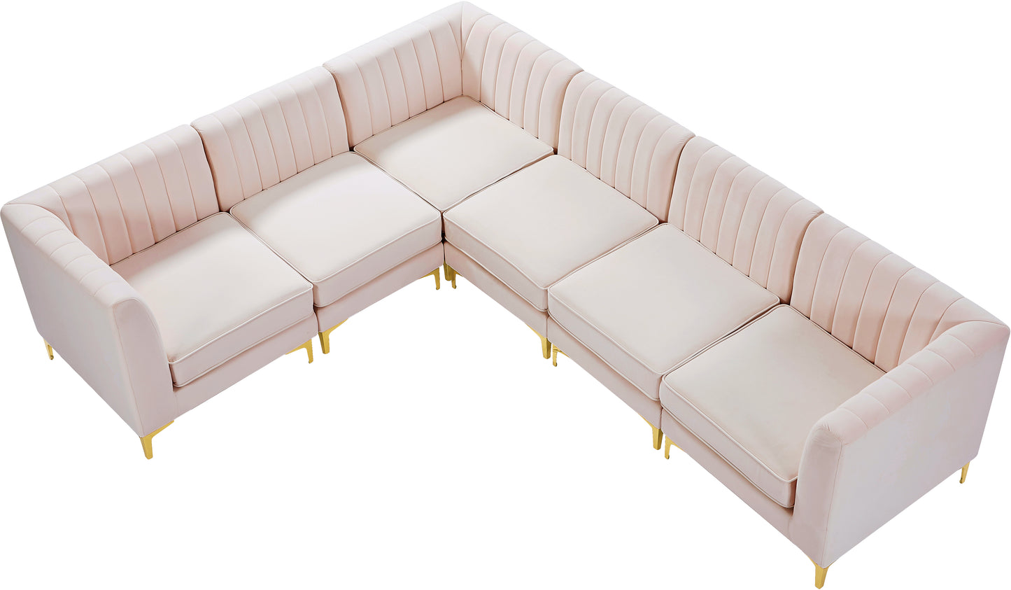 julia pink velvet modular sectional sec6a