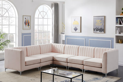 Julia Pink Velvet Modular Sectional Sec6A