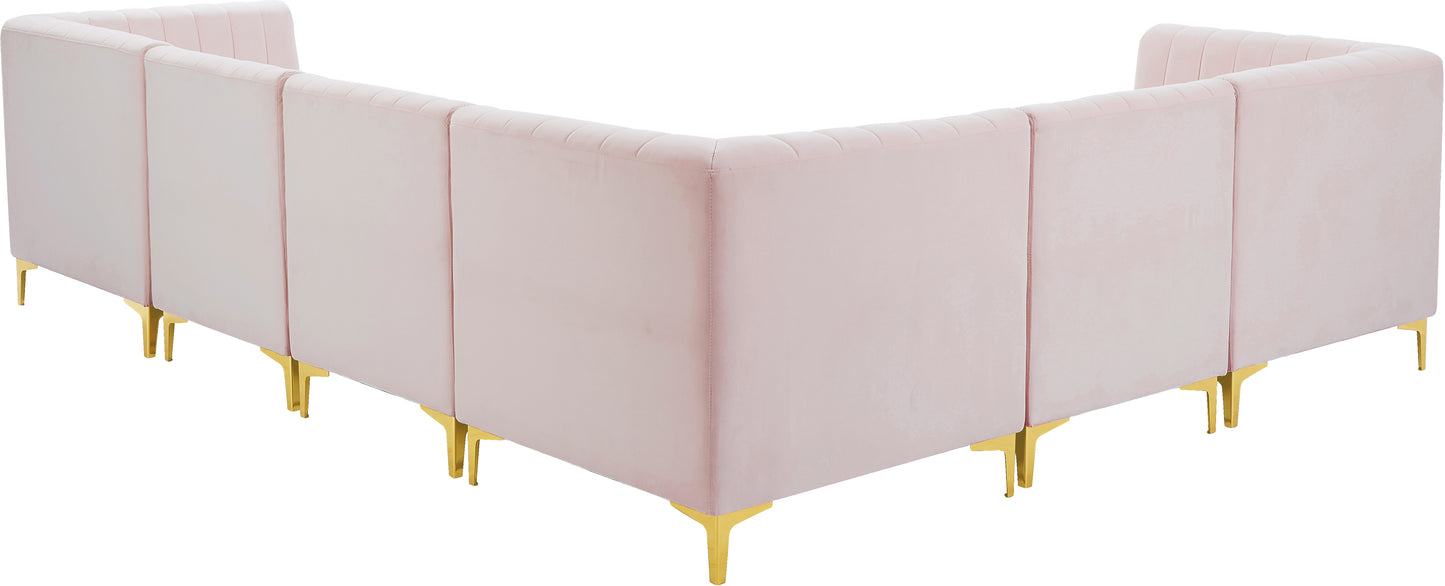 julia pink velvet modular sectional sec6a