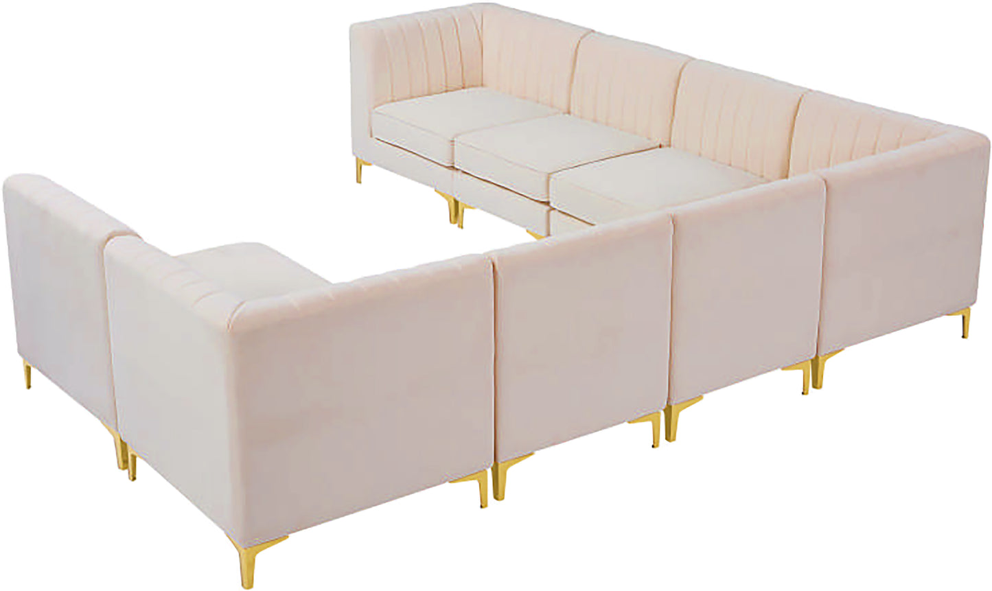 julia pink velvet modular sectional sec8a