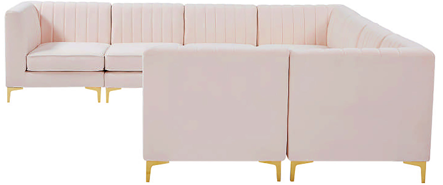 julia pink velvet modular sectional sec8a