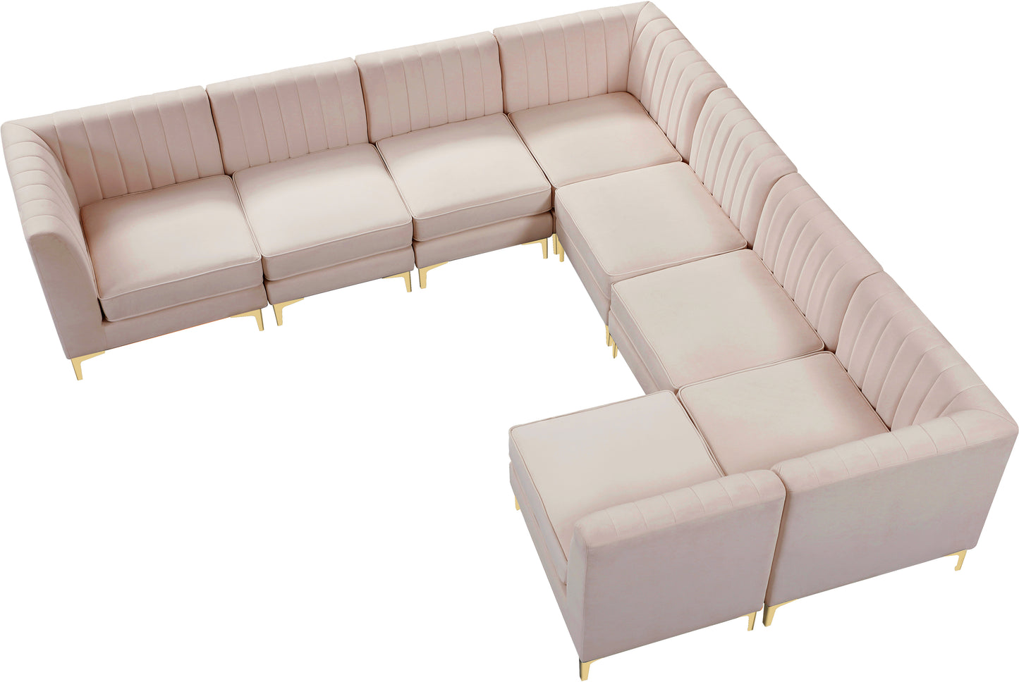 julia pink velvet modular sectional sec8a