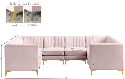 Julia Pink Velvet Modular Sectional Sec8B