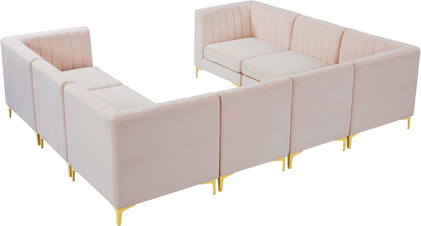 julia pink velvet modular sectional sec8b