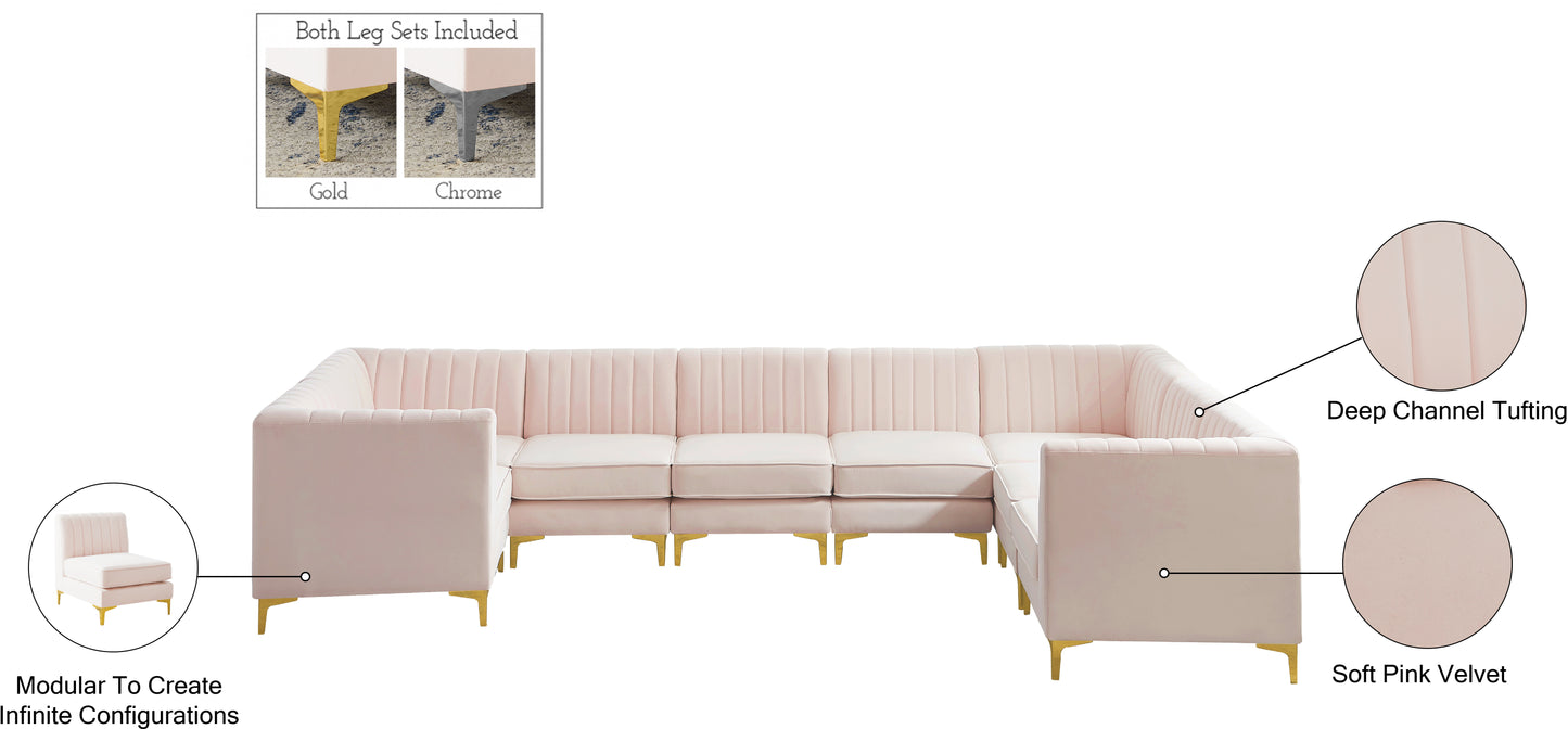 julia pink velvet modular sectional sec8c