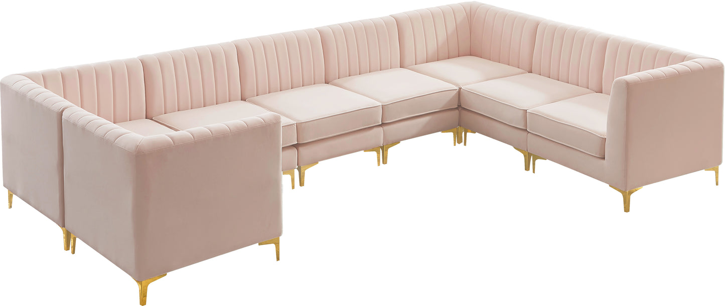 julia pink velvet modular sectional sec8c