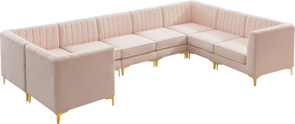 Julia Pink Velvet Modular Sectional Sec8C